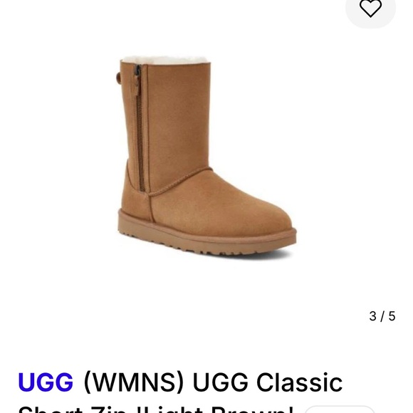 UGG Classic Short Zip Boots in Tan - Picture 3 of 10